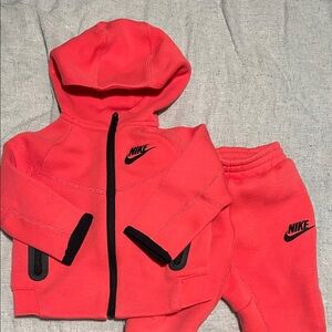 Nike Kids Bright Pink Hoodie and Pants Set
